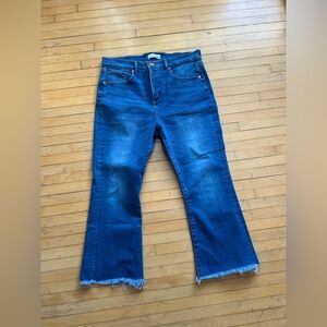 LOFT High Waist Flare Crop PETITE Size 32